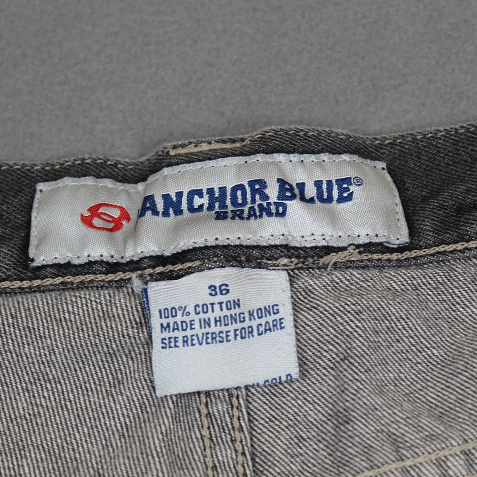 Anchor Blue Shorts Mens 36 Gray Denim Carpenter Vintage Y2K 90s Workwear Cotton - Image 4 of 4