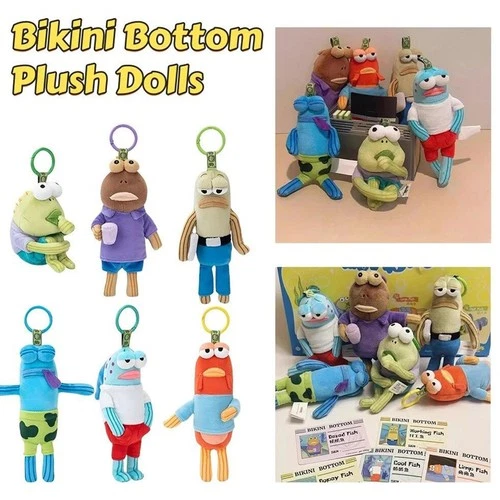 Bikini Bottom Buddies Serie Blindbox-Plüschtier-Schlüsselanhänger Plüschtier Neu - Bild 1 von 13