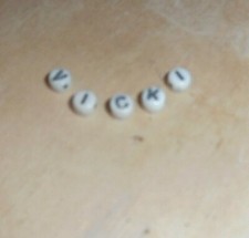 Letter beads : make name bracelet :V I C K I: thread or sew on crafts,5mm across
