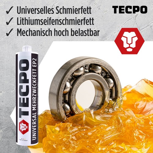 5x TECPO UNIVERSAL MEHRZWECKFETT 500g EP2 LITHIUM FETT SCHMIERFETT FETTPRESSE - Bild 2 von 5