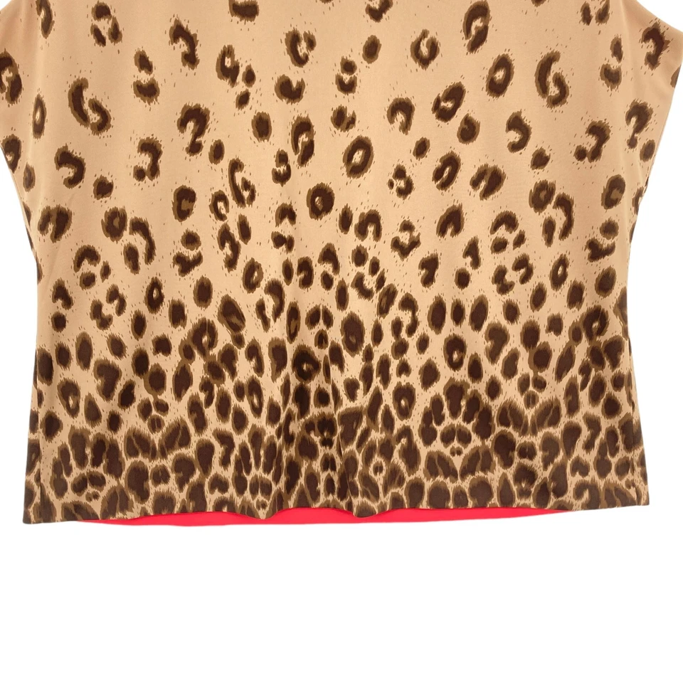 1X Pullover Randolph Duke Tank Mujer Marrón Estampado Animal Sin Mangas Cuello Redondo Foto 3 de 4