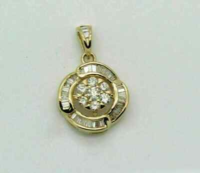 2.00Ct Round Cut VVS1 Diamond Flower Pendant 14K Yellow Gold Over 18'' Free Chain