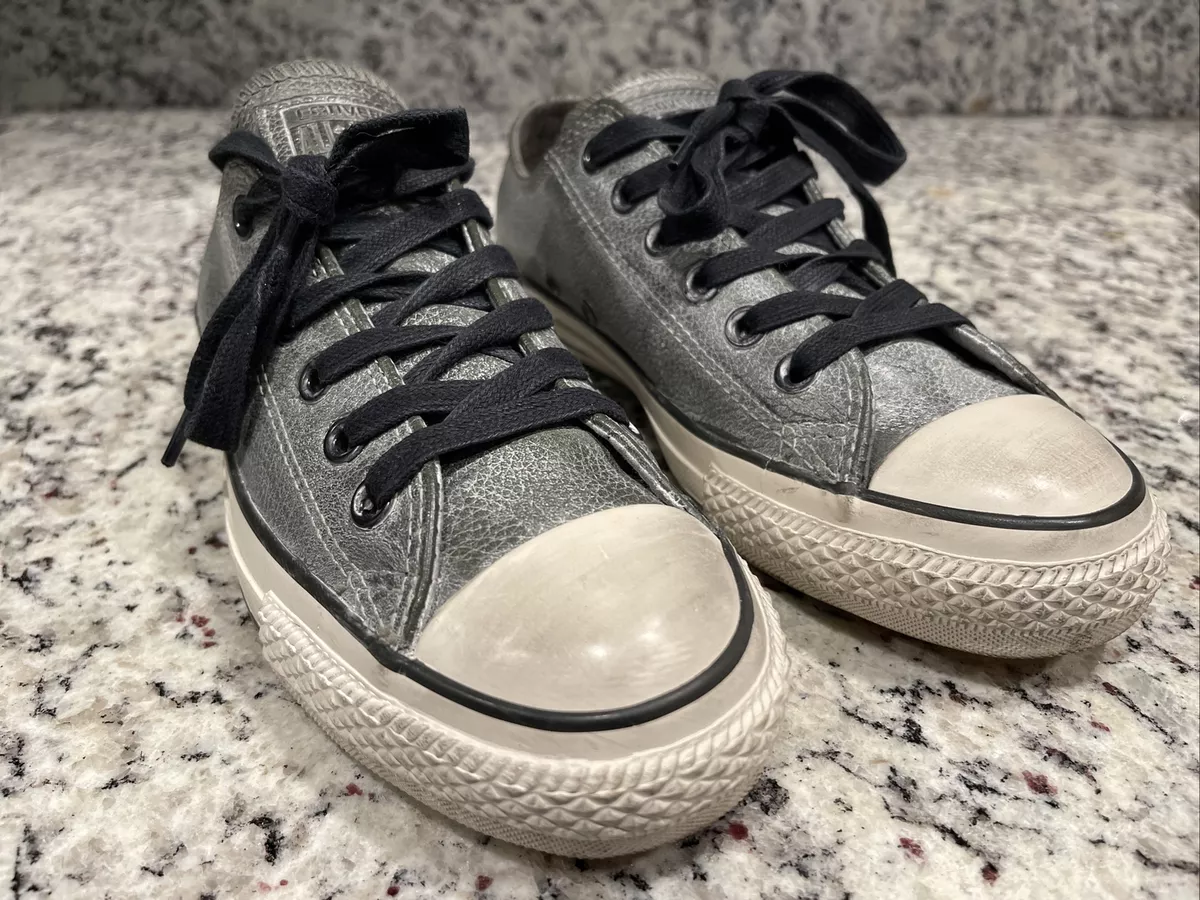 billede Passiv politik Converse All Stars by John Varvatos Real OX Leather Grey Men's 5 Woman's 7  | eBay