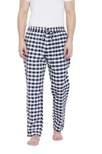 Mens Lounge Pants With Pockets Cotton Soft Pajama Sleepwear Black Plaid Pyjamas