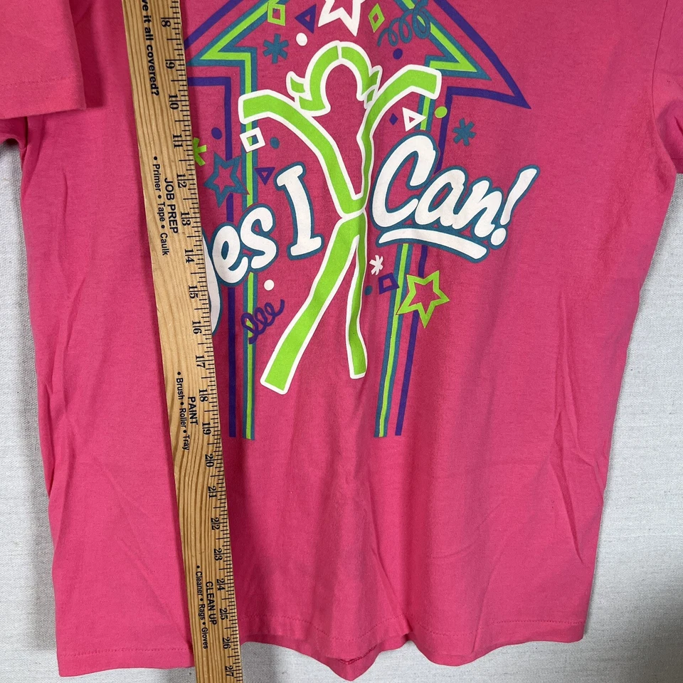 Camiseta vintage años 90 concientización sobre el cáncer de mama “Yes I Can” puntada única talla grande Foto 3 de 4