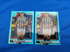2021-22 Topps Merlin Matthijs de Ligt #28 Aqua Prism Shimmer and Refractor