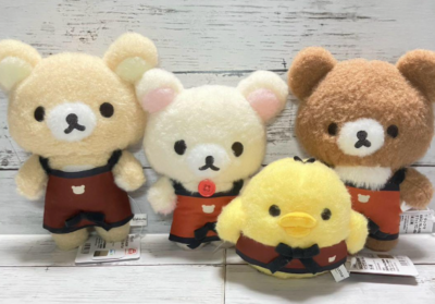Rilakkuma BASIC RILAKKUMA Cafe Apron Plush Toy set of 4 Japan NEW