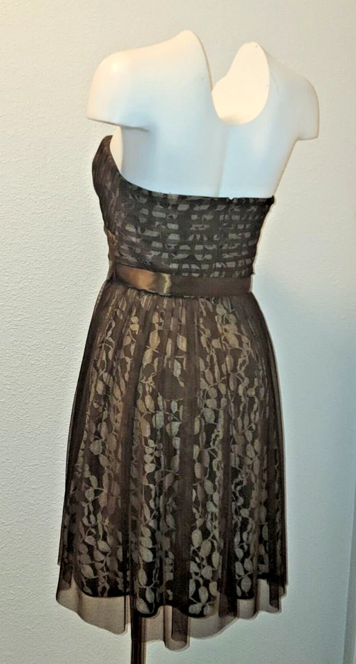 Vestido halter Max and Cleo para mujer talla 6 chocolate Sweatheart Foto 3 de 4