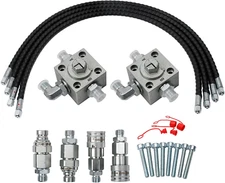 2 Three Way Diverter Valves for 1-2 ton Chinese Mini Excavator w/ Quick Connects