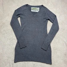 Livity Outernational Dress Womens XS Gray Sweater V-Neck Organic Cotton Hemp