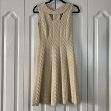 En Focus Studio Dress Women 4 Ivory Cream Sleeveless Cocktail Cutout Career Work
