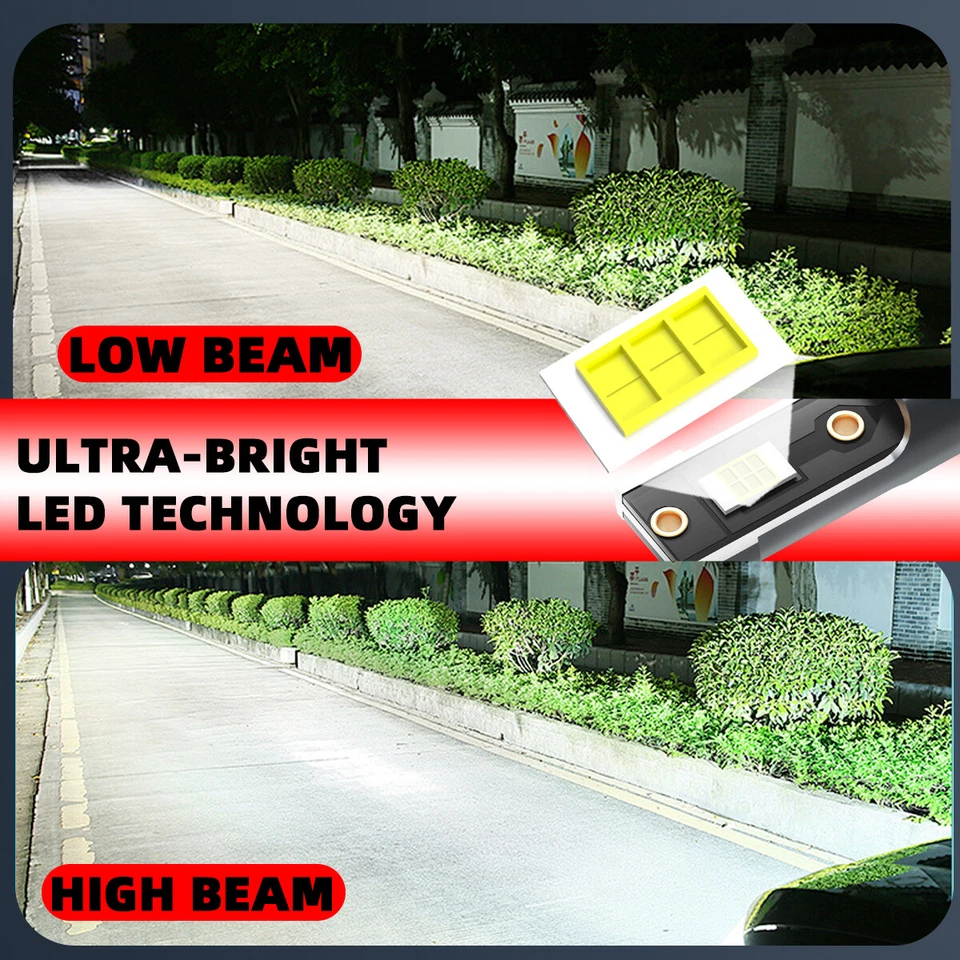 Combo 9012+H11 LED Headlight Fog Light Bulbs Kit 8000K For GMC Acadia 2013-2019 - Image 4 of 4