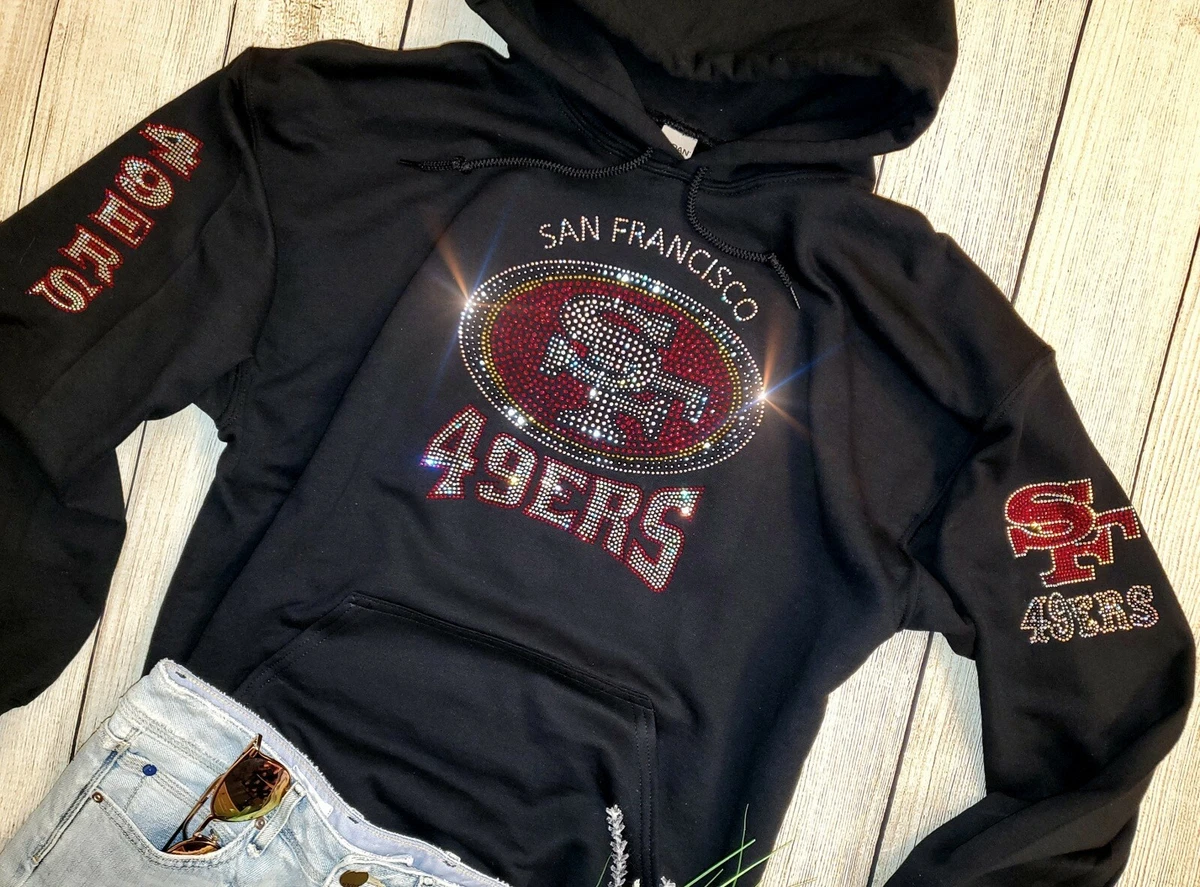 San Francisco 49ers XL Unisex New Hoodie Pullover Sweatshirt Rhinestone  Sweater