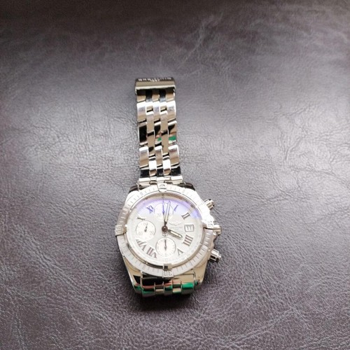 BREITLING Chronomat Evolution A13356 White Dial Roman Used w/Box Guarantee Links - Picture 6 of 9