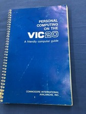 Personal Computing on the Vic20 Guide Book Commodore Avalanche