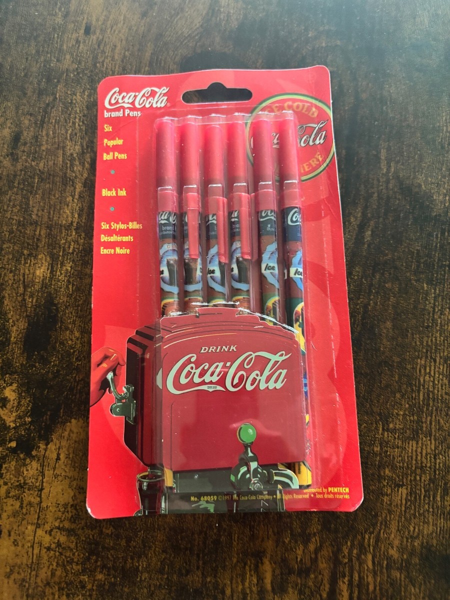 Vintage Coca-Cola 6 pack Ball Pens Black Ink 1997 COKE NEW NOS | eBay