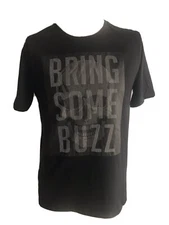 NWD ZARA MEN Black HOLOGRAPHIC TEXT T-SHIRT Short Sleeve Cotton O3643 READ NEW