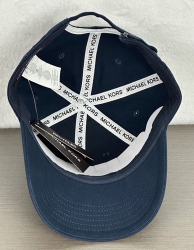 Gorra/sombrero de béisbol Michael Kors azul medianoche correa ajustable talla única para hombre nuevo con etiquetas - Imagen 7 de 12