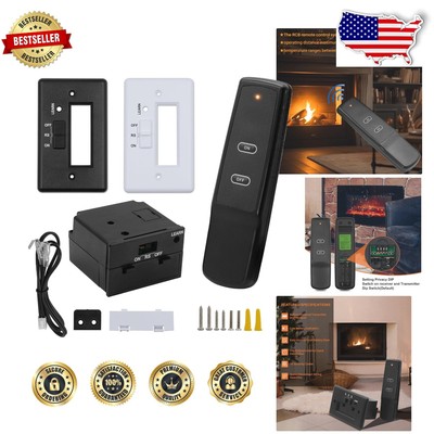 Ergonomic Gas Fireplace Remote Control Kit with 30 ft Range & Thermostat Feature