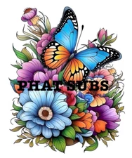 Sublimation Print Butterfly Flowers Ready to Press Heat Transfer