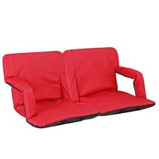 2X Wide Stadium Seats Chairs for Bleachers or Benches 6 Reclining Positions Red