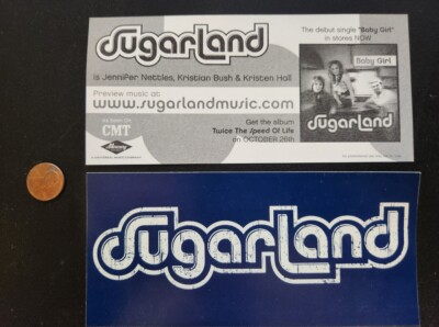 #ad #ad SUGARLAND 2004 Twice Speed of Life Promotional Sticker Flawless New Old Stock $3.99