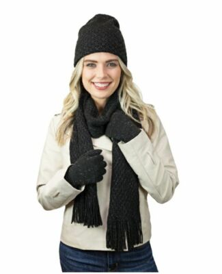 Scarf Hat Gloves women's piece set soft knit Holiday Gift Set -Choose  Color-