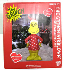 The Grinch Dr Seuss 4 FT Tall Airblown Christmas Inflatable LED Santa Gemmy