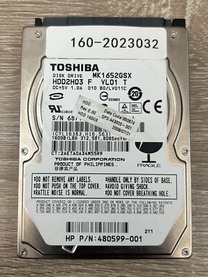 TOSHIBA 160 GB 5400 RPM SATA 2.5