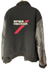 Spies Hecker Embroidered Logo Leather Wool Varsity Jacket Men’s X-Large USA Made