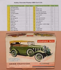 Hubley 1932 Chevrolet Phaeton Complete Model Kit, Free Parts Invatory Included!