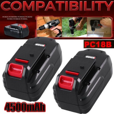 1~2Pack 4.5Ah Replacement for Porter Cable 18V Battery NiMh PC18B PCC489N PC18BL