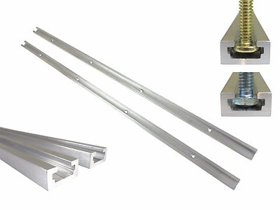 2 Each T Track 24'' Aluminum 3/4'' x 3/8'' for 1/4'' & 5/16'' T Bolts & 1/4'' Hex Bolt