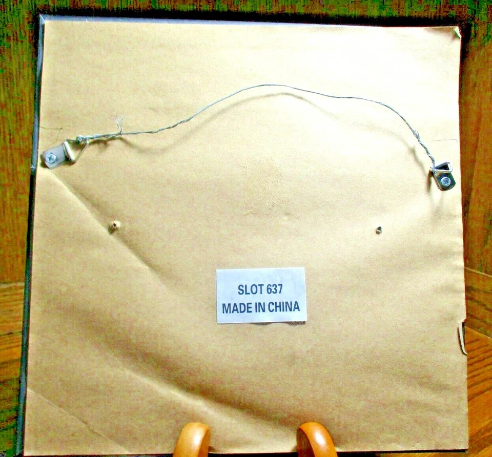 Accent Wall Mirror Entry-Way Home Decor Walnut-Color Resin 9.75" Square       E7 - Image 4 of 4