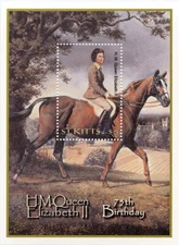 Saint Kitts 2001 - Queen Elizabeth - Souvenir Stamp Sheet - Scott #505 - MNH