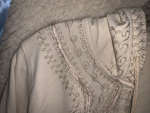 crème Colored 100 Cotton Zip Up Sweatshirt - Picture 4 of 10