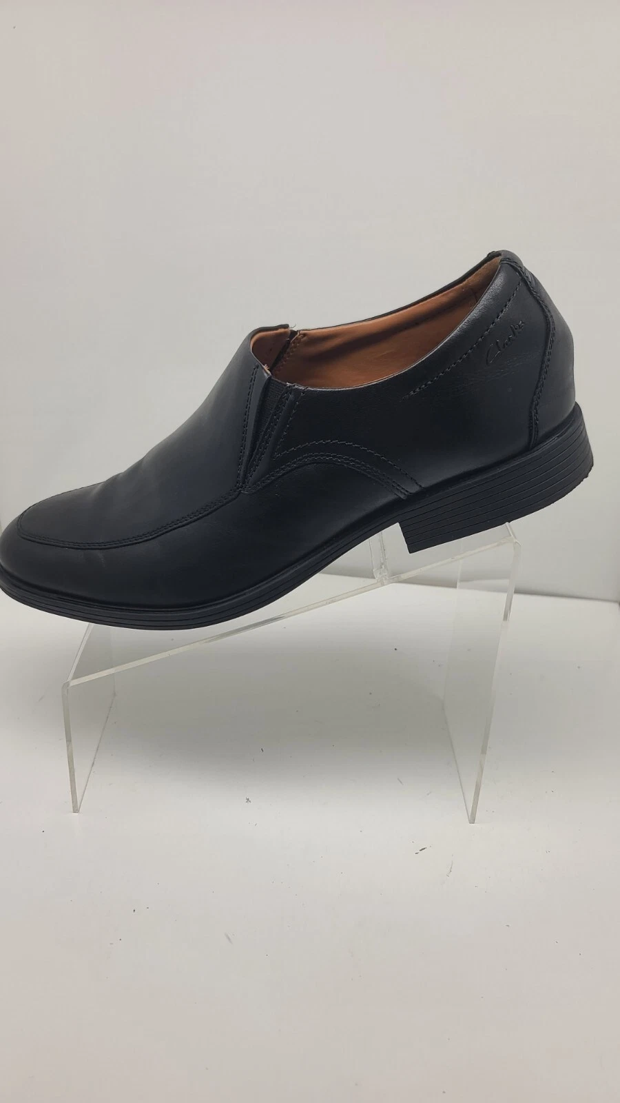 Collezione Clarks Mocassini slip on uomo in pelle nera taglia 11 5 M
