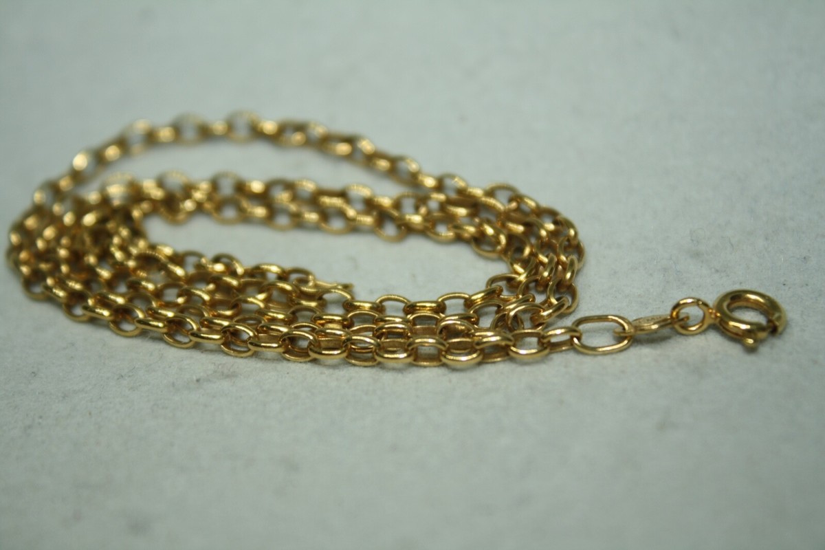 100% Genuine 9k Solid Yellow Gold Cable Belcher Chain Necklace