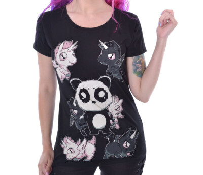 Killer Panda T-Shirt Killer Unicorns Kawaii Einhorn Panda Anime Manga Cartoon
