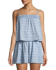 Minkpink Women Romper Talulah Layered Playsuit Short Dress Blue size Large