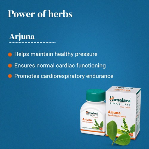 Arjuna by Himalaya great Cardiac Wellness 60 tablets Free ship Exp 2026NEW STOCK - Picture 4 of 9