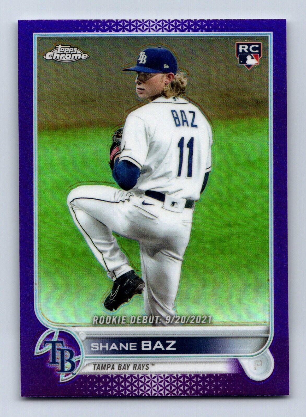 2022 Topps Update Chrome Purple Refractor #USC175 RC Rookie Debut Shane Baz