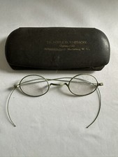 Antique Dr Spectacle Wire Eyeglasses With Case