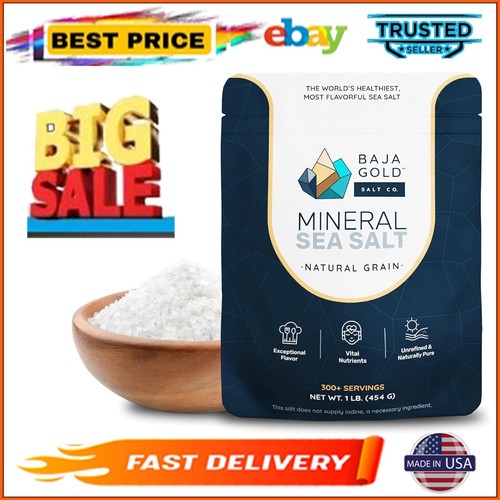 Baja Gold Mineral Sea Salt Natural Grind 1 Lb. Bag
