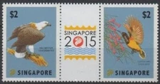 SINGAPORE 2012 STAMP ON STAMP EXPO 2015 BIRDS STAMPS ON STAMPS 15687-11