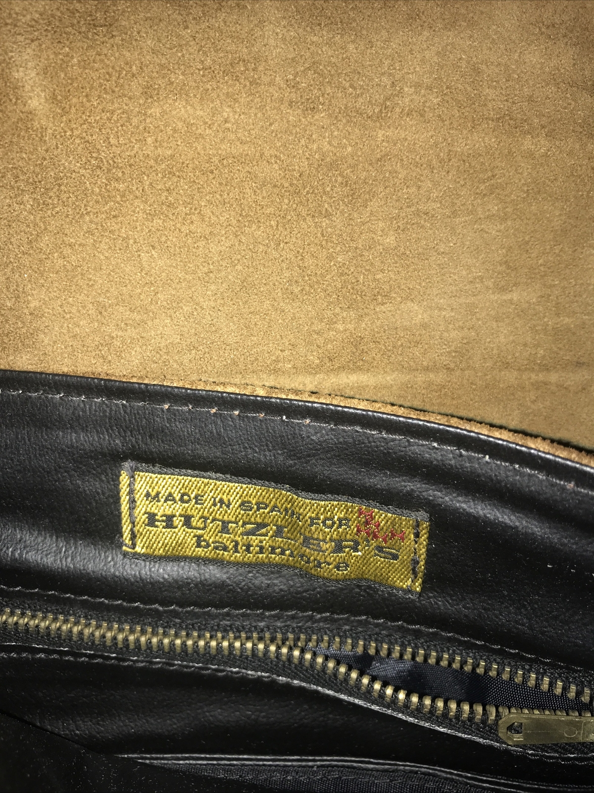 VTG Hutzlers Leather/Seude Shoulder Bag/Purse UNUSUAL  1970s Made in Spain EUC image 5
