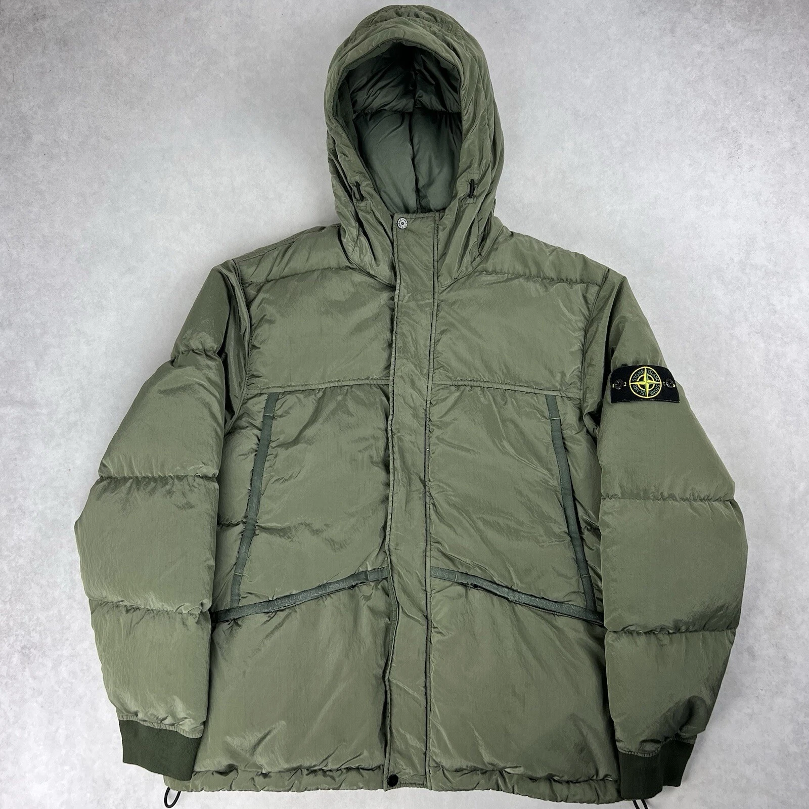 Stone Island Nylon Metallo Piumino TC Puffer Giacca Cappotto Cachi 2XL Verde 3658