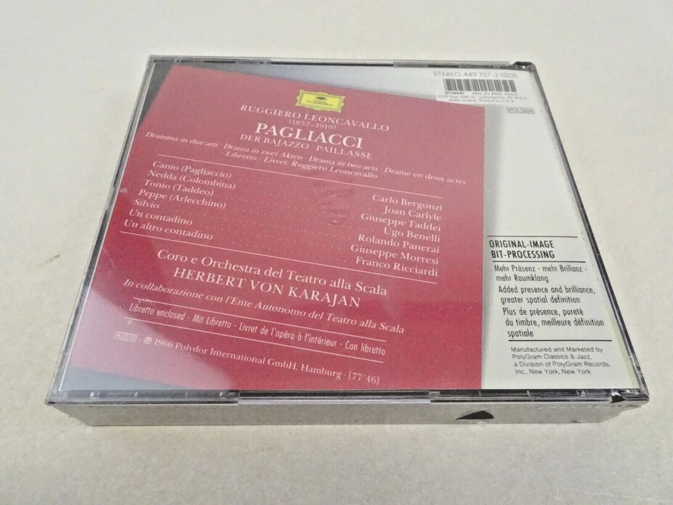Pagliacci Teatro Alla Scala Leoncavallo Von Karajan CD Music Audio Classic 1966 - Image 2 of 3