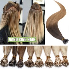200PCS THICK Nano Ring 100 Remy Human Hair Extensions Micro Loop Bead Ombre US