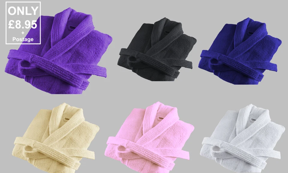 Unisex Bath Robe Luxury 100% Prime Egyptian Cotton Terry Towelling Dressing Gown